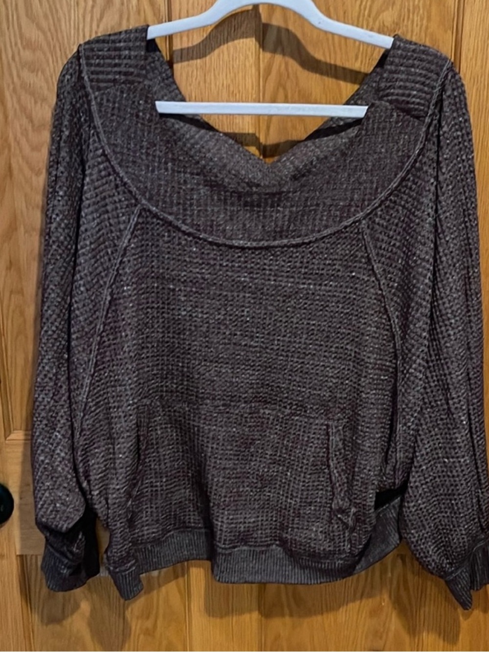 We The Free Chunky Cowl Neck Pullover - Brown
